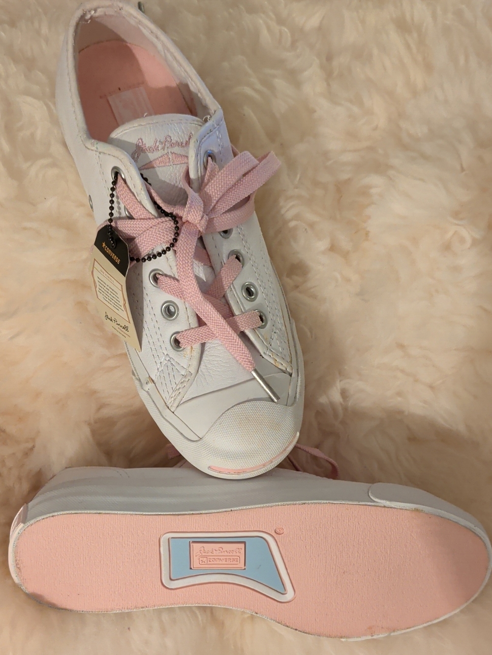 Converse Jack Purcell Low Top Sneakers - White Pink